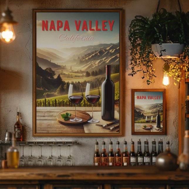 Poster Napa Valley California Winery Travel (Créateur téléchargé)