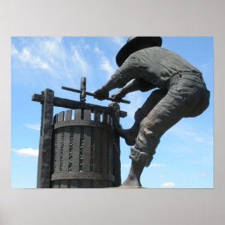 Poster Napa Valley Wine Press/Crusher Monument