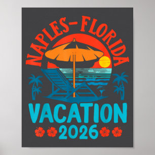 Poster Naples Floride 2026 Vacances en famille Plage Été