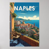 Naples Italie Voyage Art Rétro