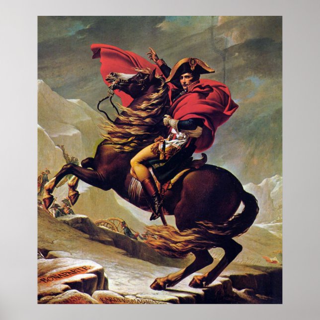 Poster Napoléon Crossing the Saint Bernard (1800) Imprime (Devant)