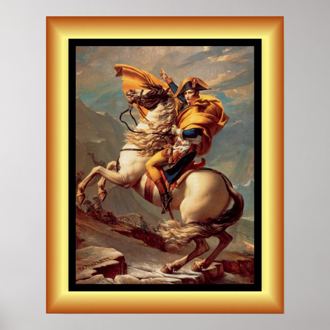 Poster Napoléon Traversant Les Alpes ~Jacques-Louis David (Devant)