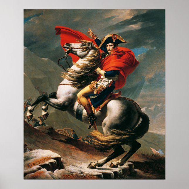 Poster Napoléon Traversant les Alpes Peinture néoclassiqu (Devant)