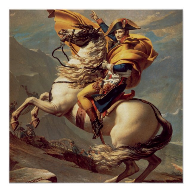 Poster Napoléon vintage Traversant les Alpes (Devant)