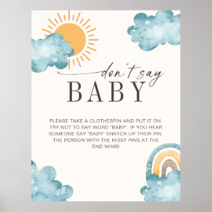Poster N'appelle pas bébé Jeu Baby Shower Sunshine