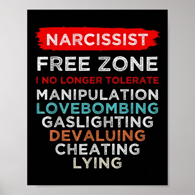 Poster Narcissiste Narcissiste Zone libre Sensibilisation (Devant)