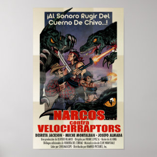 Poster Narcos vs Velocirrapts