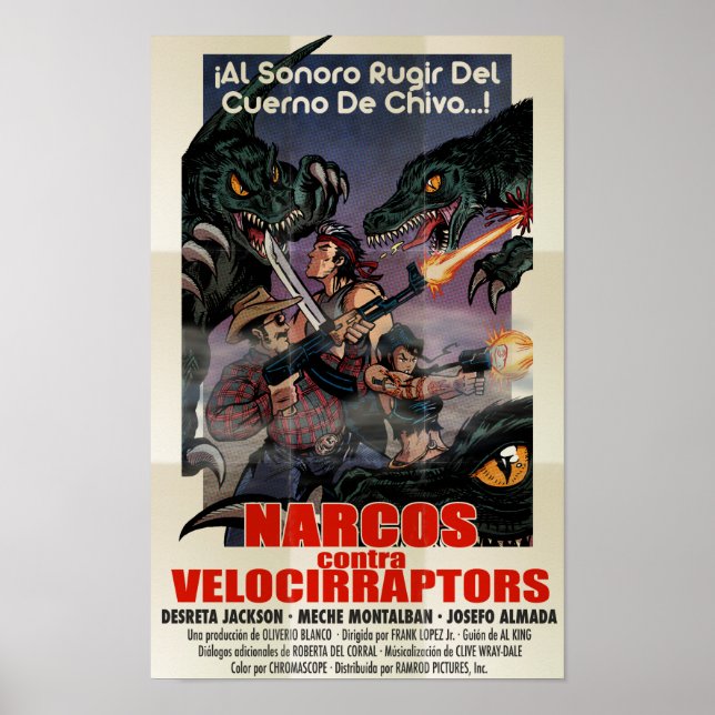 Poster Narcos vs Velocirrapts (Devant)