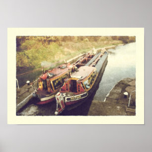 Poster Narrowboats fonctionnants