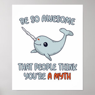 Poster Narwhal Awesome Myth
