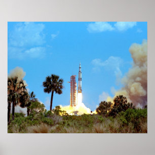 Poster NASA Apollo 16 Saturn V lancement de fusée