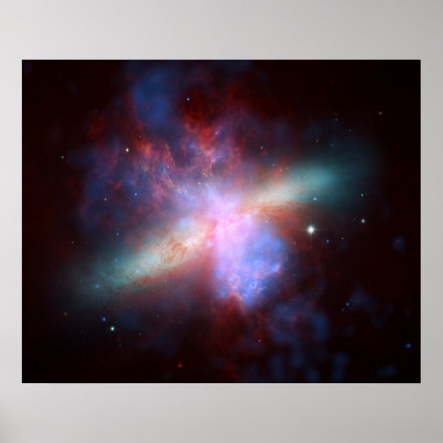 Poster NASA - Image infrarouge à rayons X du M82 (Devant)