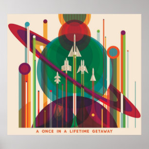 Poster NASA JPL Space Tourism Une fois dans la vie Getawa