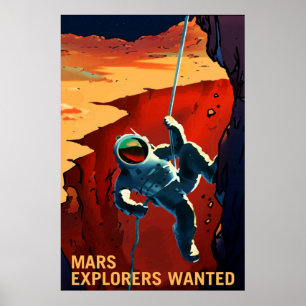 Poster NASA / MARS Explorateurs Recherché /