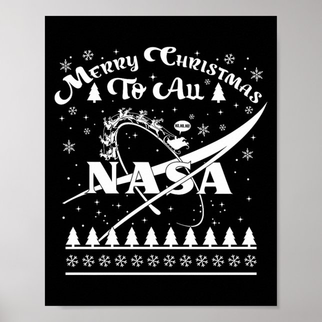 Poster Nasa Merry Christmas To All Ugly Sweater Logo With (Devant)