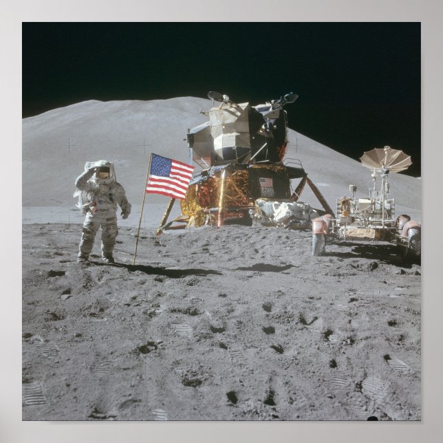 Poster Nasa Moon Landing Apollo 15 Lunar Module 1971 (Devant)