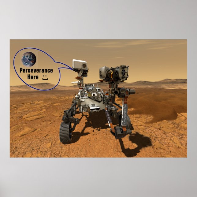 Poster NASA / Persévérance ici / : ) / (Devant)