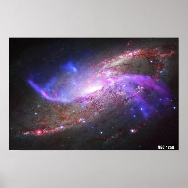 Poster NASA / Pyrotechnie galactique / NGC 4258 / (Devant)