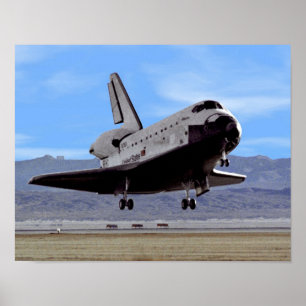 Poster NASA Space Shuttle Atlantis Landing Edwards AFB