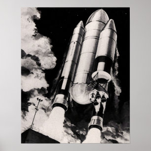 Poster NASA Space Shuttle Lance Véhicule Artist Concept