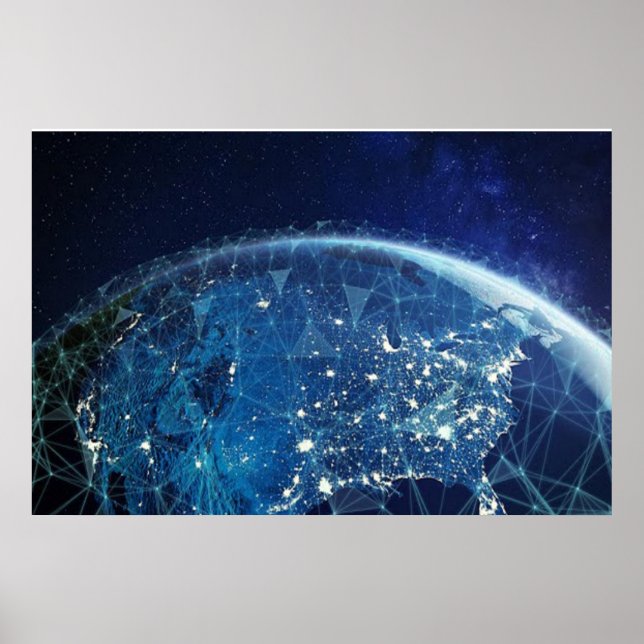 Poster NASA / Terre / Lumière nocturne universelle (Devant)
