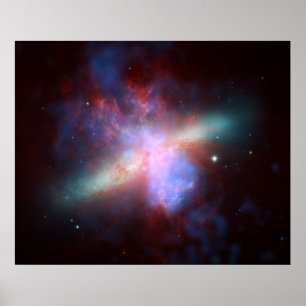 Poster NASA - X-ray-Visible-Infrared Image of M82