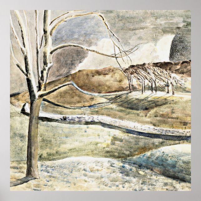 Poster Nash - Lever de lune sur Cleeve Hill (Devant)