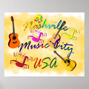 Poster Nashville - Music City USA