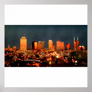 Poster - Nashville Skyline at Sunset