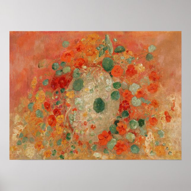 Poster Nasturtiums par Odilon Redon (Devant)