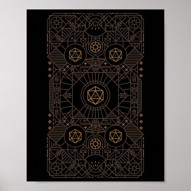 Poster Nat20 défaut critique D20 Dice Tabletop RPG Retro (Devant)