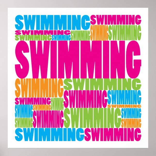 Poster Natation colorée (Devant)