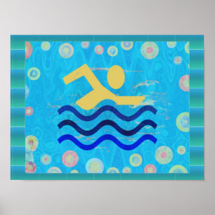 Poster Natation : Les Temps Chauds Refroidissent l'Espri
