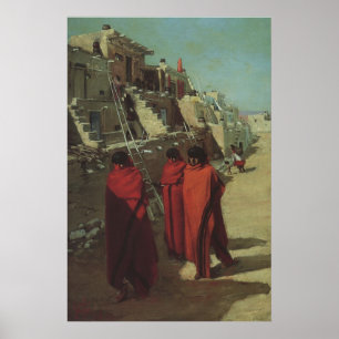 Poster Natif américain vintage, pueblo de Hopi par Louis