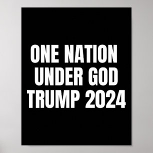 Poster Nation Under God Trump 2024 God American Flag Jesu