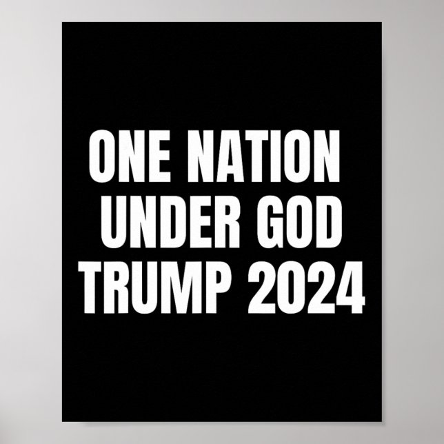 Poster Nation Under God Trump 2024 God American Flag Jesu (Devant)