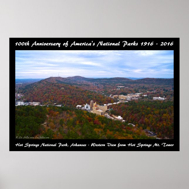Poster National Park Anniversary Hot Springs Vue d'automn (Devant)