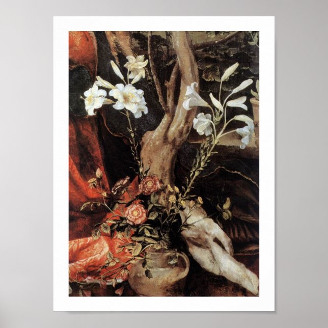 POSTER NATIVITÉ AVEC DES LILLES BLANCHES - MAGIE DE NOËL (Devant)