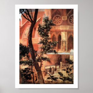 POSTER NATIVITÉ AVEC DES LILLES BLANCHES - MAGIE DE NOËL