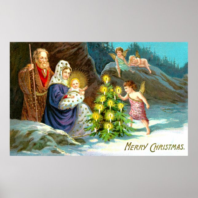 Poster Nativité dans la neige (Devant)