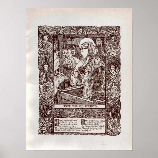 Poster Nativité de Noël Art nouveau (1898) (Devant)