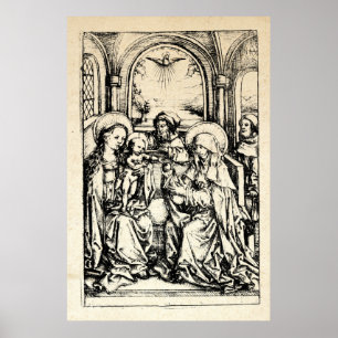 Poster Nativité de Noël Vierge et Enfant Vierge Marie