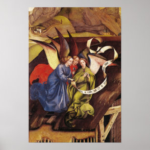 Poster Nativité, détail de trois anges, c.1425