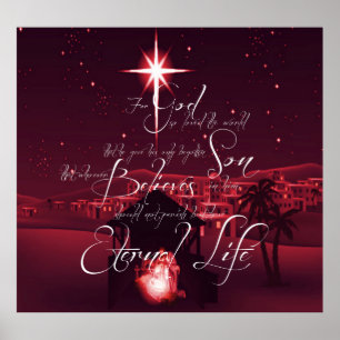 Poster Nativité Jean 3:16