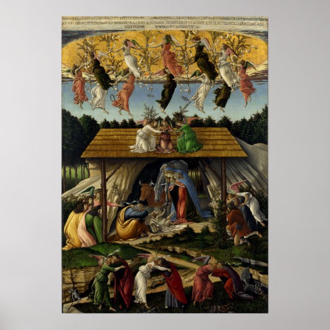 Poster Nativité mystique par Sandro Botticelli (Devant)