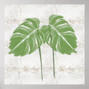 Poster Naturals Abstrait Monstera Feuilles Russe