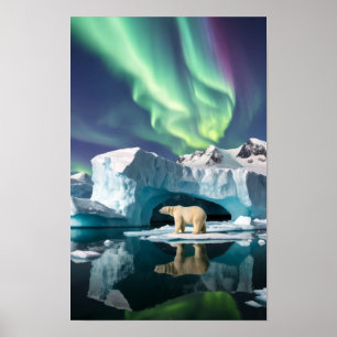 Poster Nature arctique Aurora Iceberg Paysage extérieur