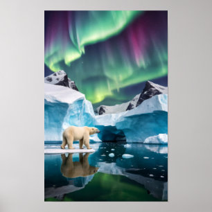 Poster Nature arctique Aurora Iceberg Paysage extérieur