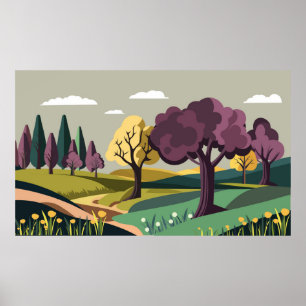 Poster Nature avec des arbres