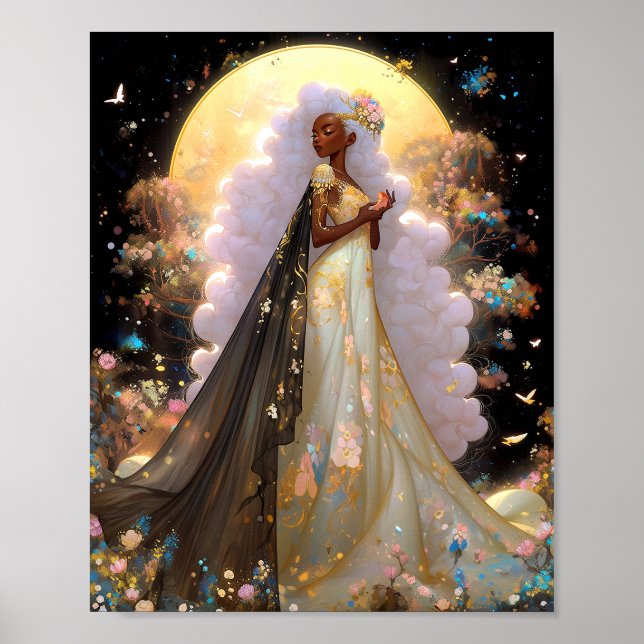 Poster Nature Déesse Imaginaire afro-américain Art (Devant)